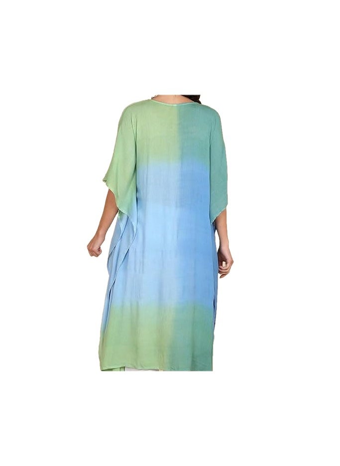 Zebees Women Tie Dyed Crepe Kaftan, Relax Fit, Maternity