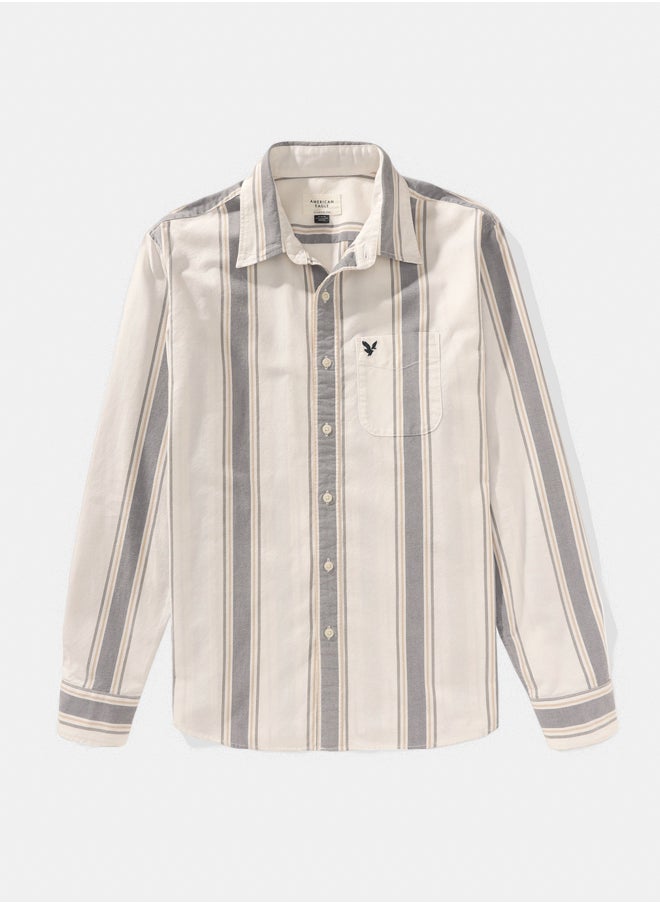 AE Striped Everyday Oxford Button-Up Shirt