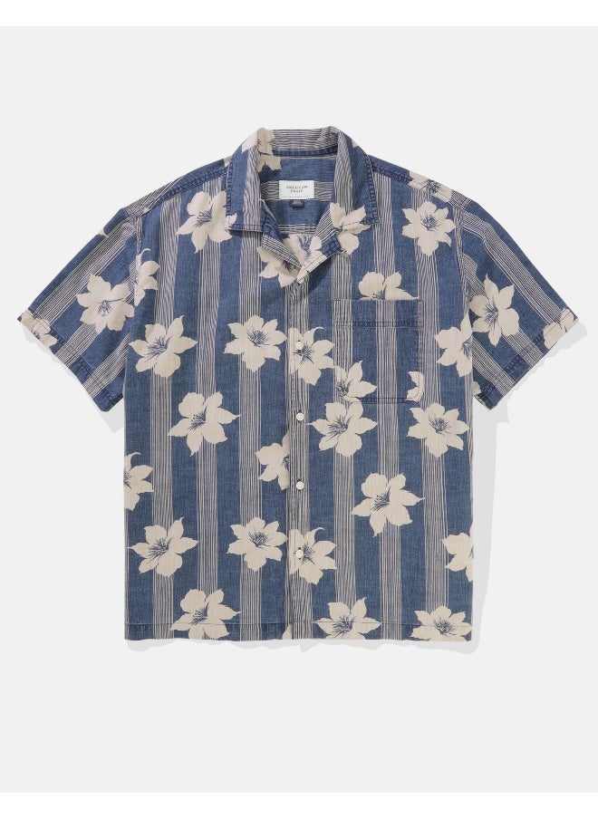 AE Printed Button-Up Poolside Shirt