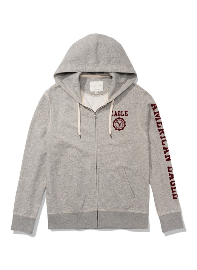 AE Graphic Heather Zip-Up Hoodie