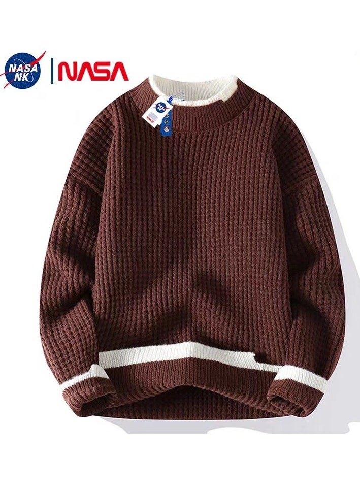 New Trend Of Long Sleeved Sweater With Inner Lining And Bottom Knit Sweater