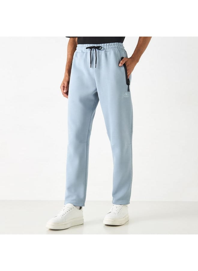 Kappa Solid Track Pants with Drawstring Closure and Pockets