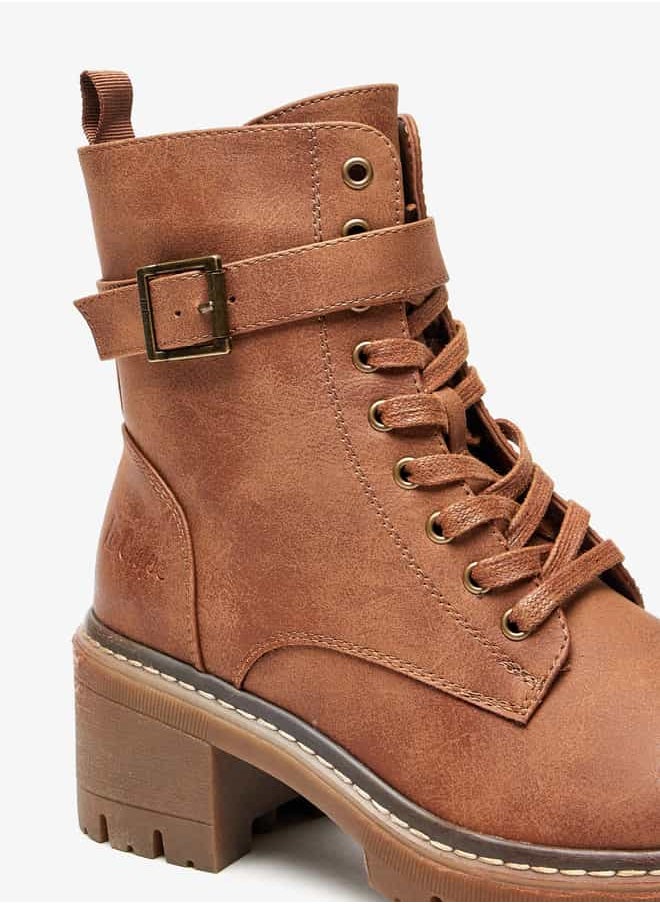 Women's Solid Ankle Boots with Zip Closure