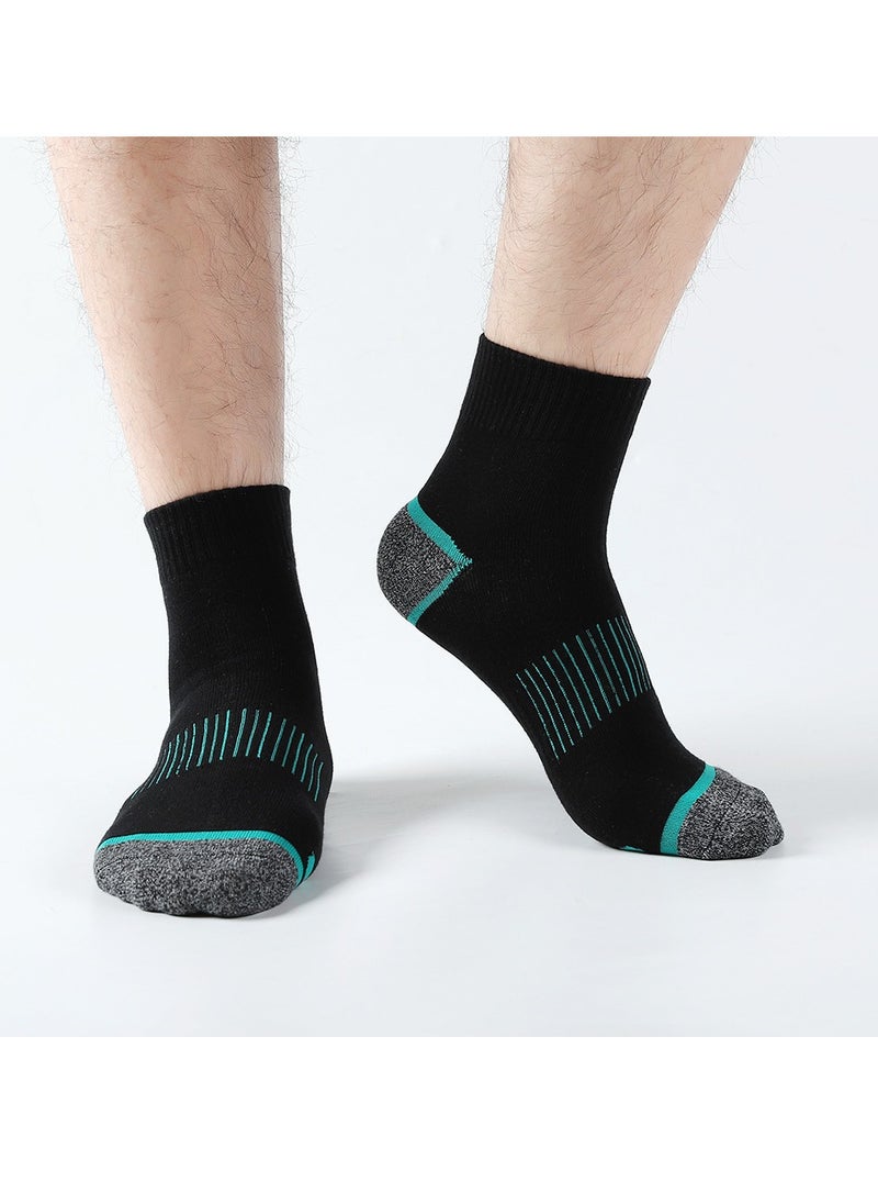 5 Pairs of 100% Cotton Men's Socks, Moisture Wicking, Perfect for All Seasons