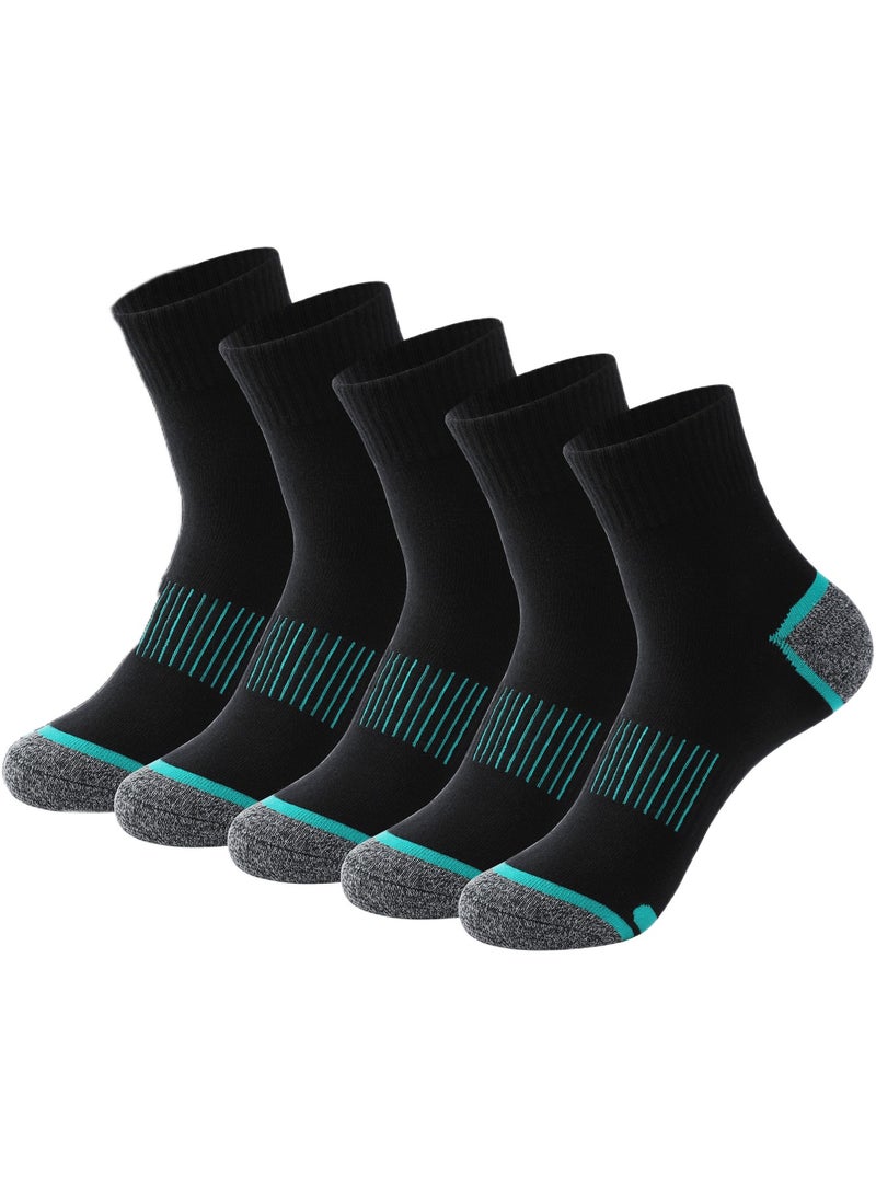 5 Pairs of 100% Cotton Men's Socks, Moisture Wicking, Perfect for All Seasons