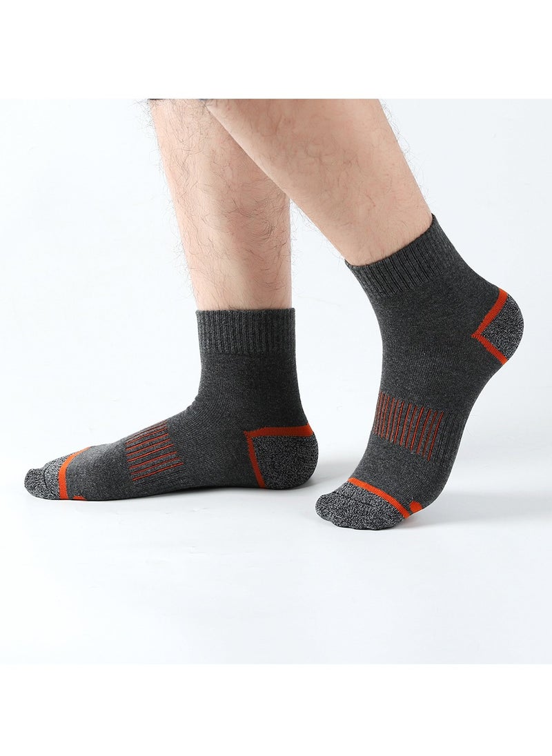 5 Pairs of 100% Cotton Men's Socks, Moisture Wicking, Perfect for All Seasons