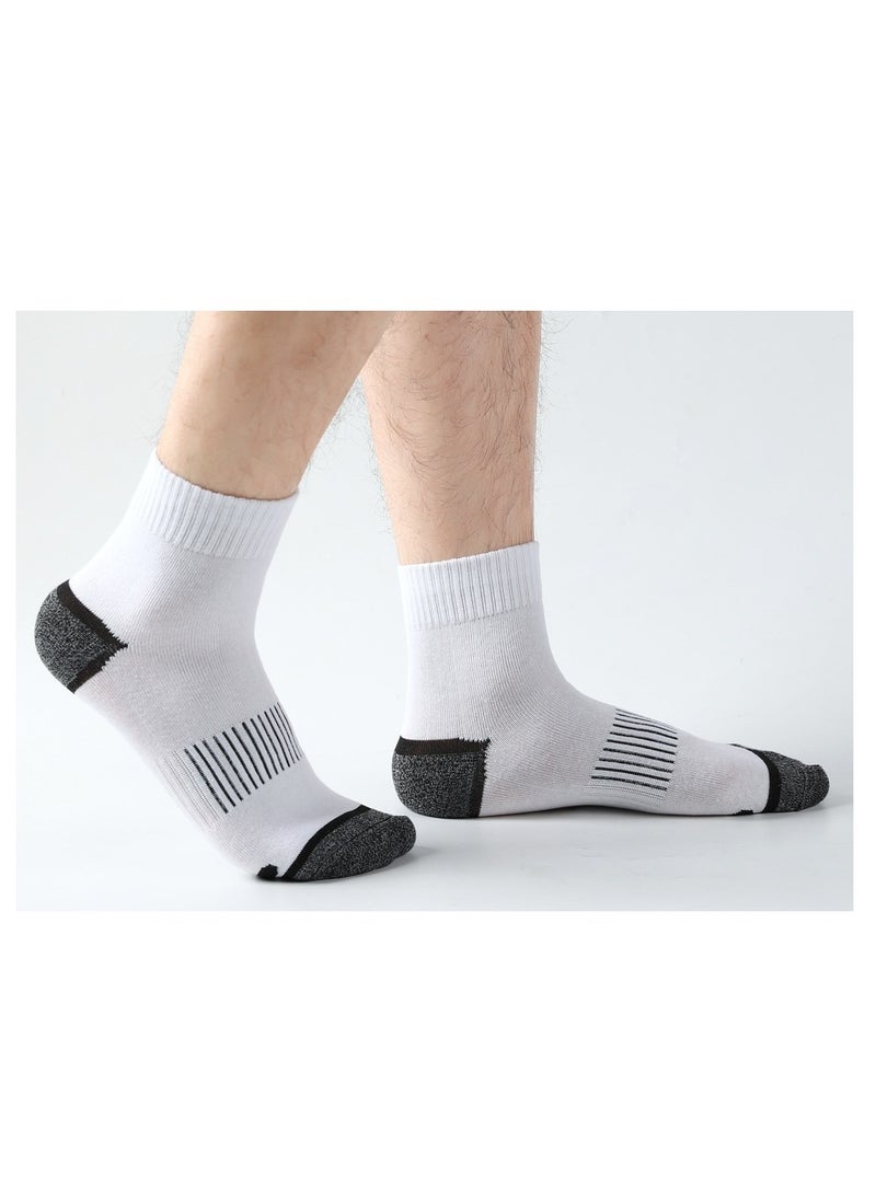 5 Pairs of 100% Cotton Men's Socks, Moisture Wicking, Perfect for All Seasons