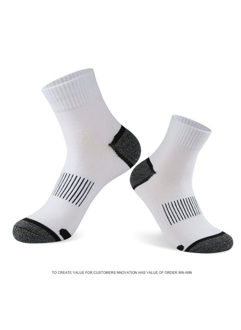 5 Pairs of 100% Cotton Men's Socks, Moisture Wicking, Perfect for All Seasons