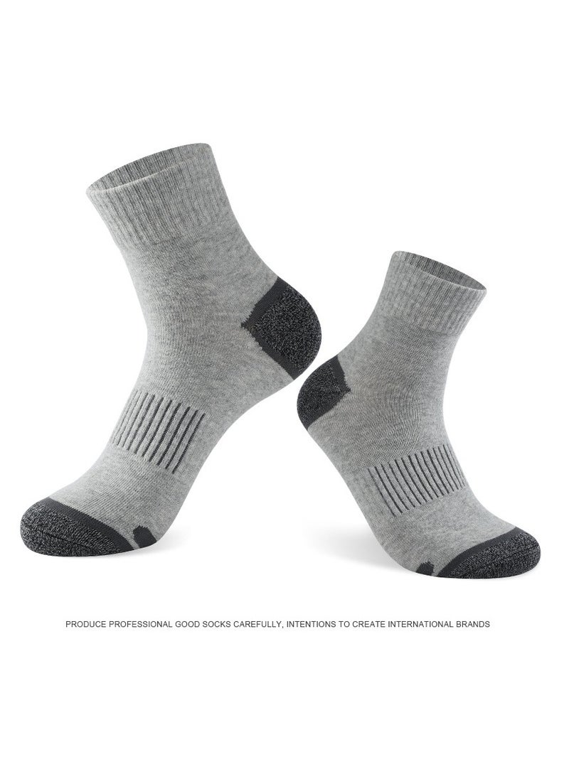 5 Pairs of 100% Cotton Men's Socks, Moisture Wicking, Perfect for All Seasons