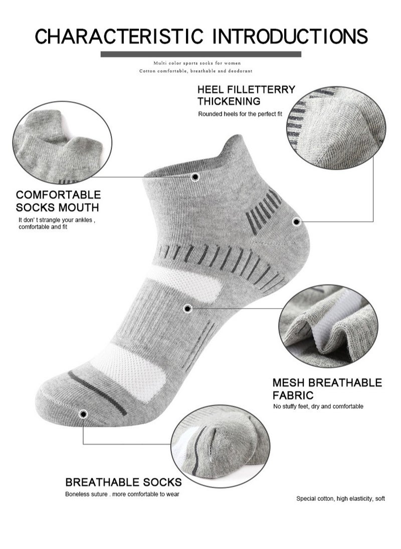 6 Pairs of 100% Cotton Men's Socks, Moisture Wicking, Perfect for All Seasons