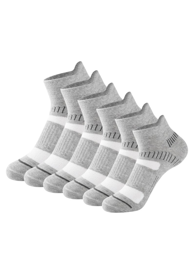 6 Pairs of 100% Cotton Men's Socks, Moisture Wicking, Perfect for All Seasons