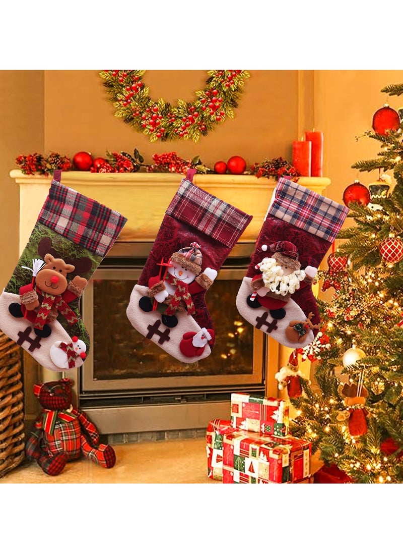 3 Pcs Sock Gift Bags Sock Shape Decorative Gift Bags Holiday Party Favor Bags Christmas（B）