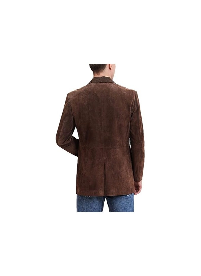 Men Richard Classic Leather Blazer Lambskin Sport Coat Jacket - Men Slim Fit Leather Jacket