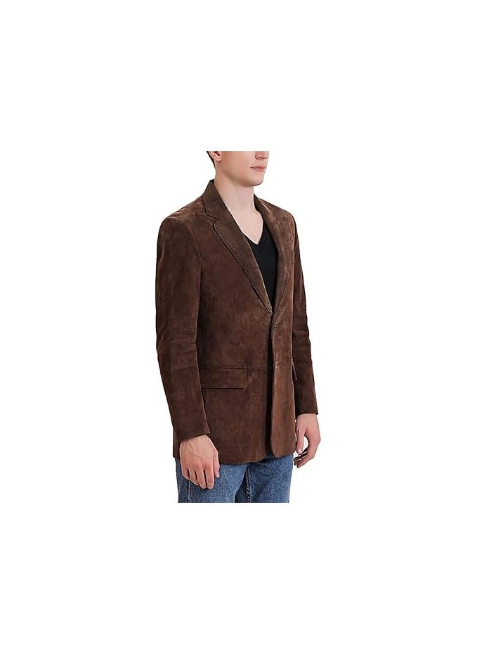 Men Richard Classic Leather Blazer Lambskin Sport Coat Jacket - Men Slim Fit Leather Jacket