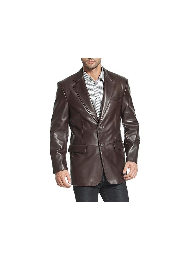 Men Richard Classic Leather Blazer Lambskin Sport Coat Jacket - Men Slim Fit Leather Jacket