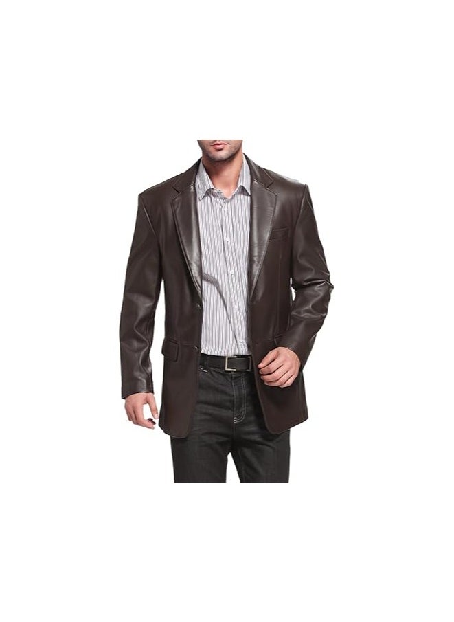 Men Richard Classic Leather Blazer Lambskin Sport Coat Jacket - Men Slim Fit Leather Jacket