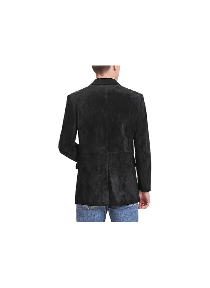 Men Richard Classic Leather Blazer Lambskin Sport Coat Jacket - Men Slim Fit Leather Jacket