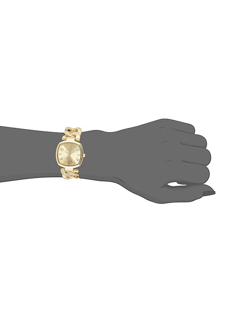 U.S. POLO ASSN. Women's Quartz Watch, Analog Display and Gold Plated Strap USC40250