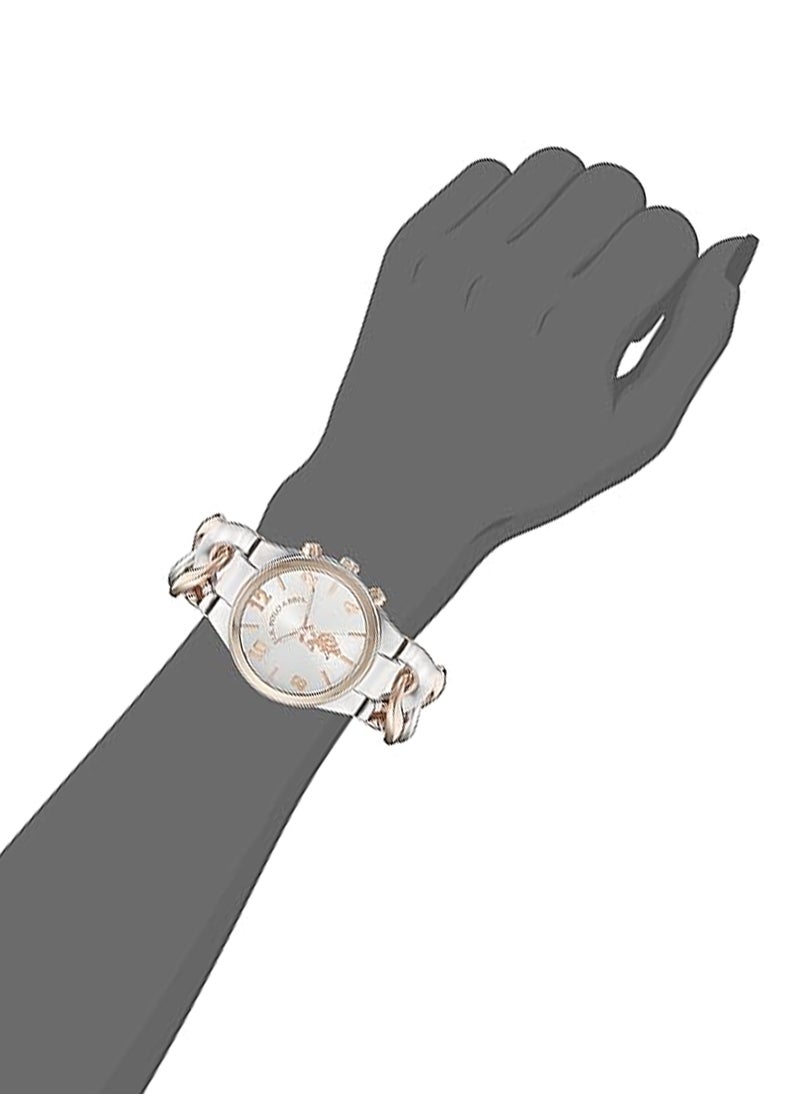 U.S. POLO ASSN. Women's Quartz Watch, Analog Display and Silver & Rose gold Plated Strap USC40176