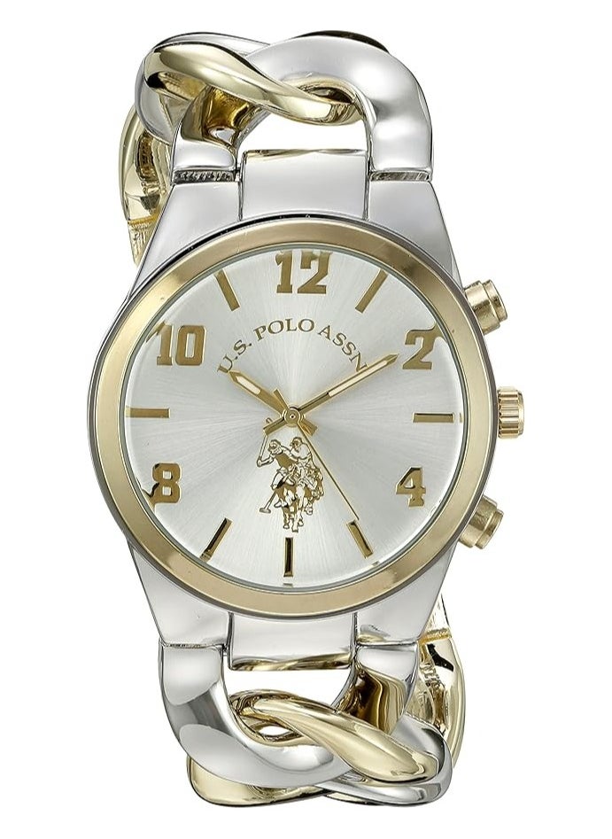 Women's Quartz Watch, Analog Display and Silver & gold Plated Strap USC40173