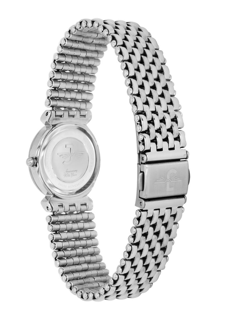 Women's Fashion metal band watch, 24mm, White Dial