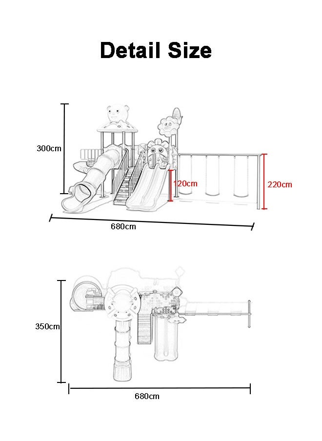 Outdoor Playground Equipment With Children Plastic Slide And Swing Sets Big Toys For Kids