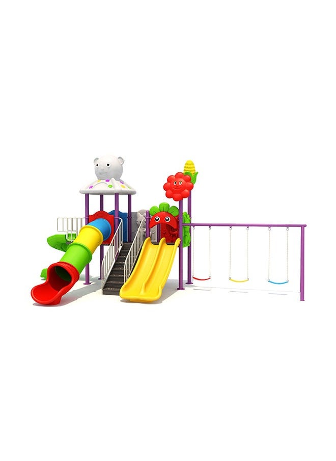 Outdoor Playground Equipment With Children Plastic Slide And Swing Sets Big Toys For Kids