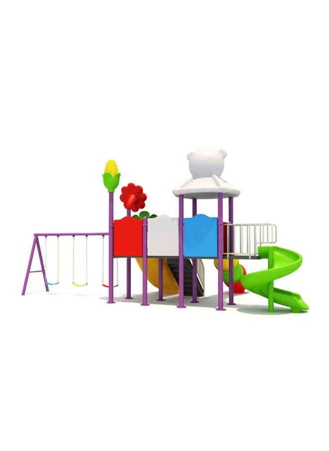 Outdoor Playground Equipment With Children Plastic Slide And Swing Sets Big Toys For Kids