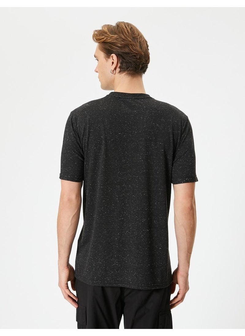 Cotton Flecked T-Shirt Crew Neck Short Sleeve