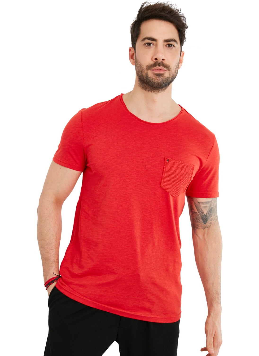 100% Cotton Crew Neck Pocket T Shirt Men's T Shirt 5902000