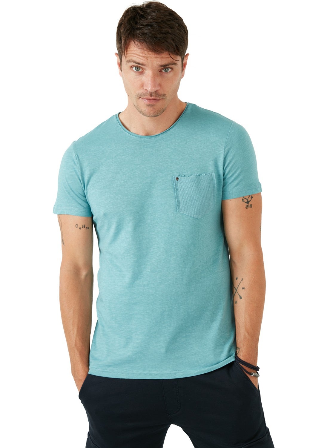 100% Cotton Crew Neck Pocket T Shirt Men's T Shirt 5902000