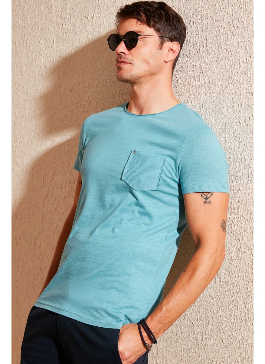 100% Cotton Crew Neck Pocket T Shirt Men's T Shirt 5902000