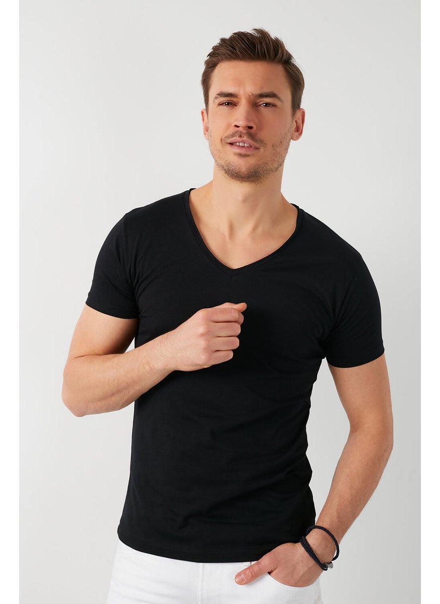 100% Cotton V-Neck Basic T Shirt Men's T SHIRT 5412001