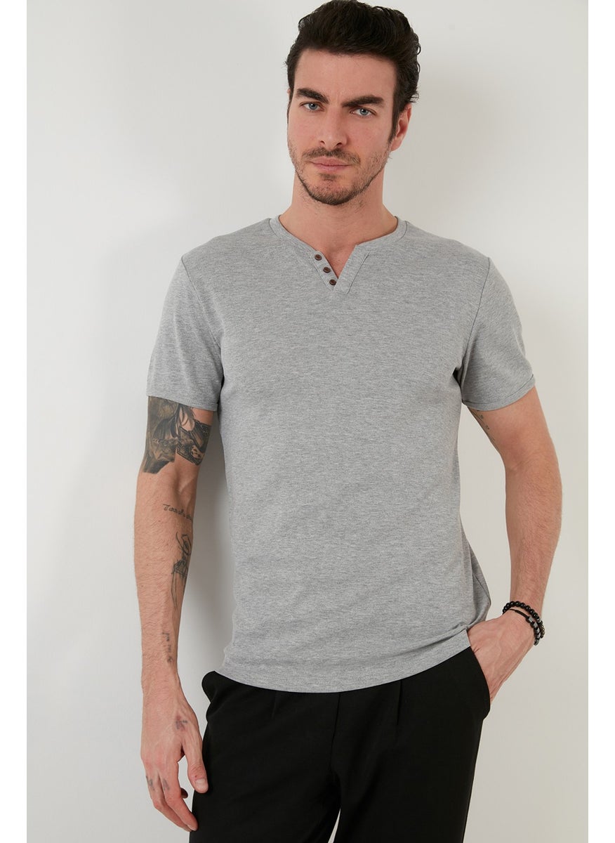 100% Cotton V-Neck Slim Fit T Shirt Men's T SHIRT 5902122