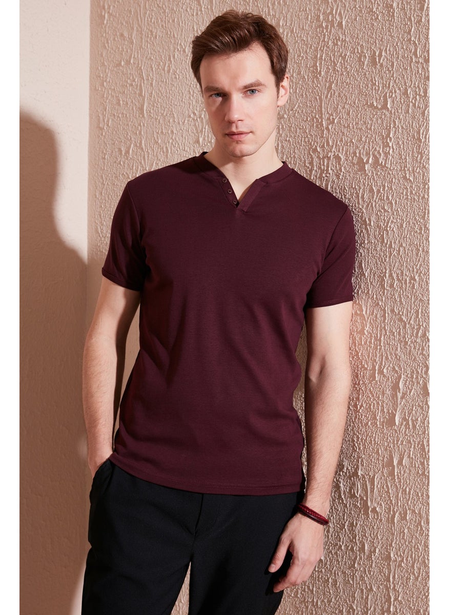 100% Cotton V-Neck Slim Fit T Shirt Men's T Shirt 5902122