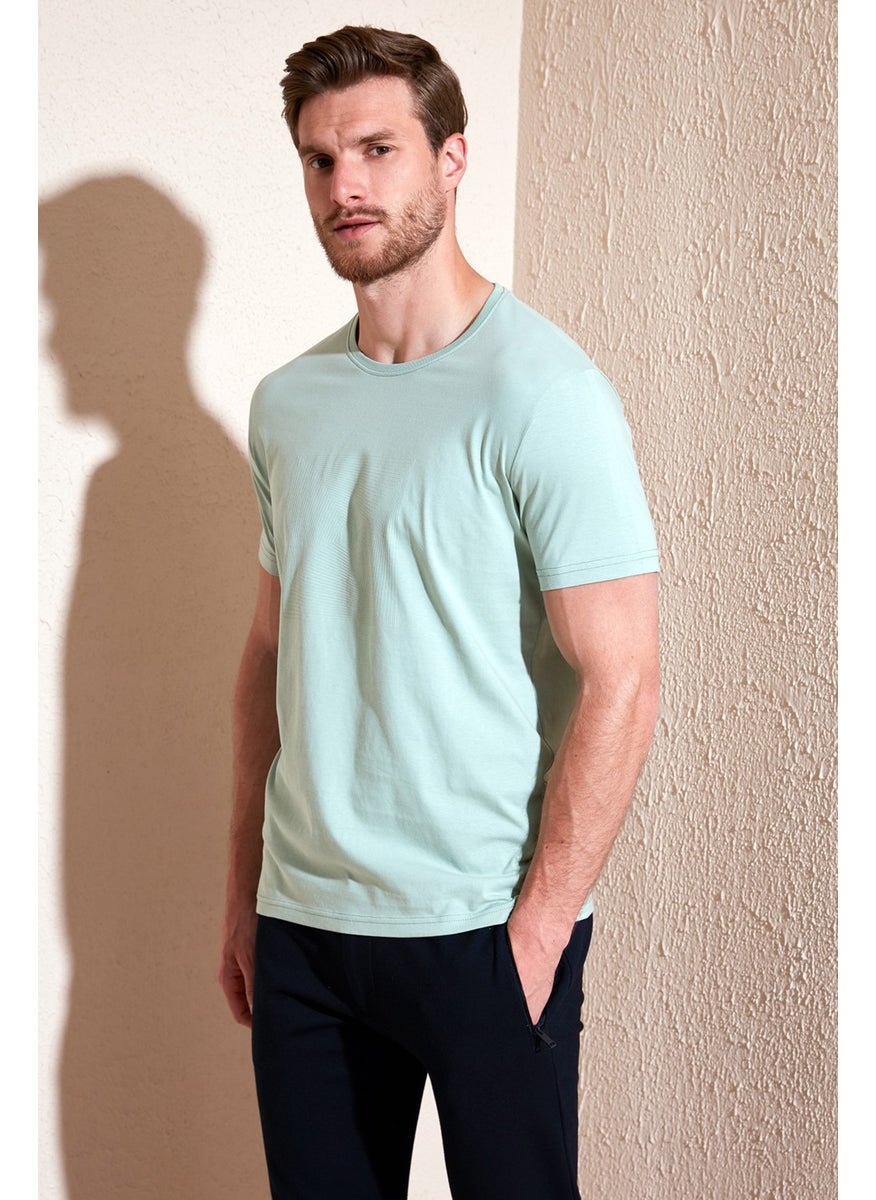 Cotton Slim Fit Crew Neck T Shirt Men's T Shirt 646R7940