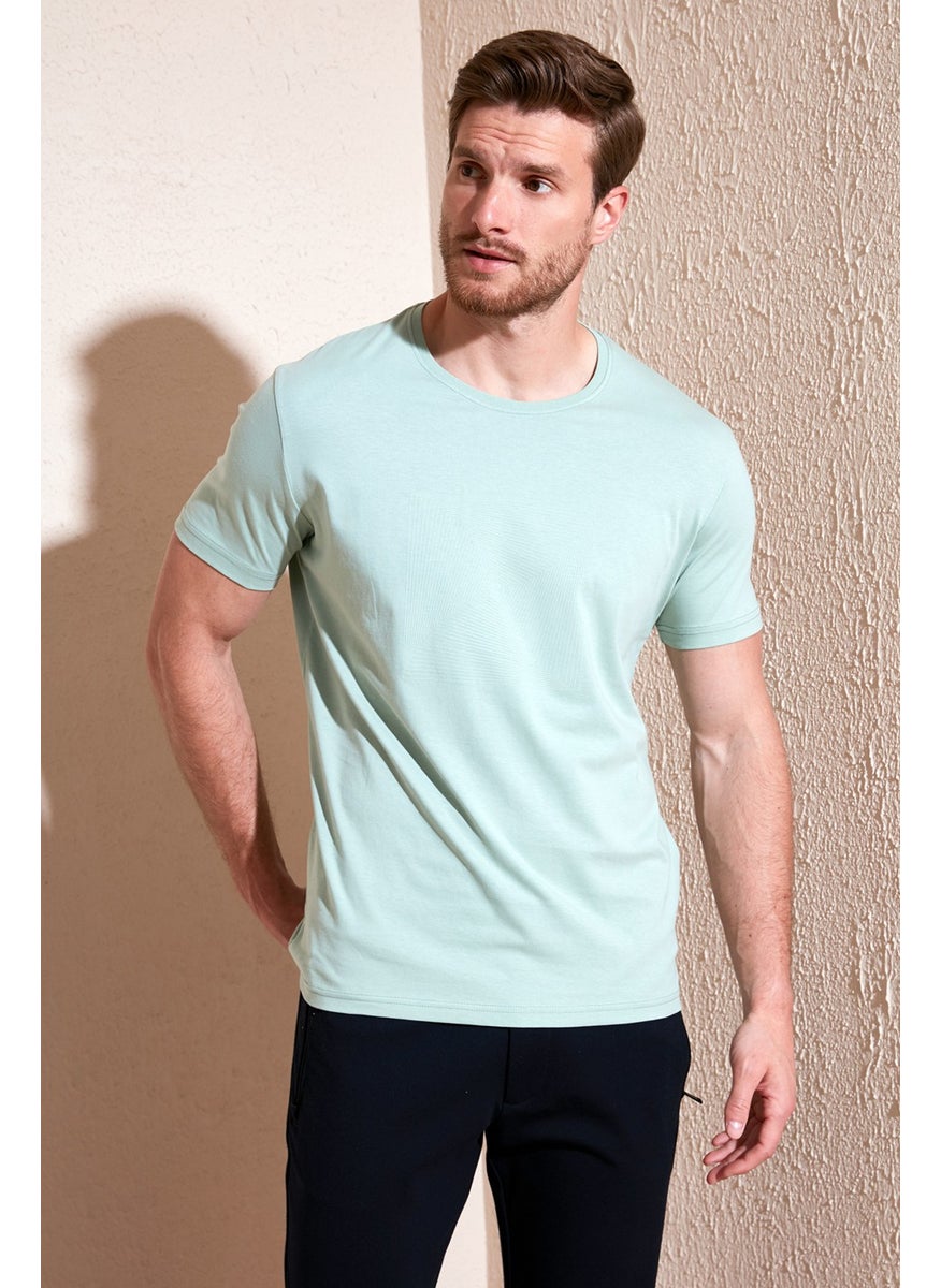 Cotton Slim Fit Crew Neck T Shirt Men's T Shirt 646R7940