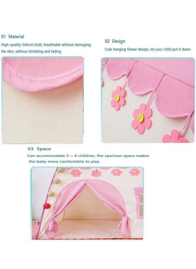 Pink Flowers  Blossoming Children's Play Tent, With Lights, Simple Installation