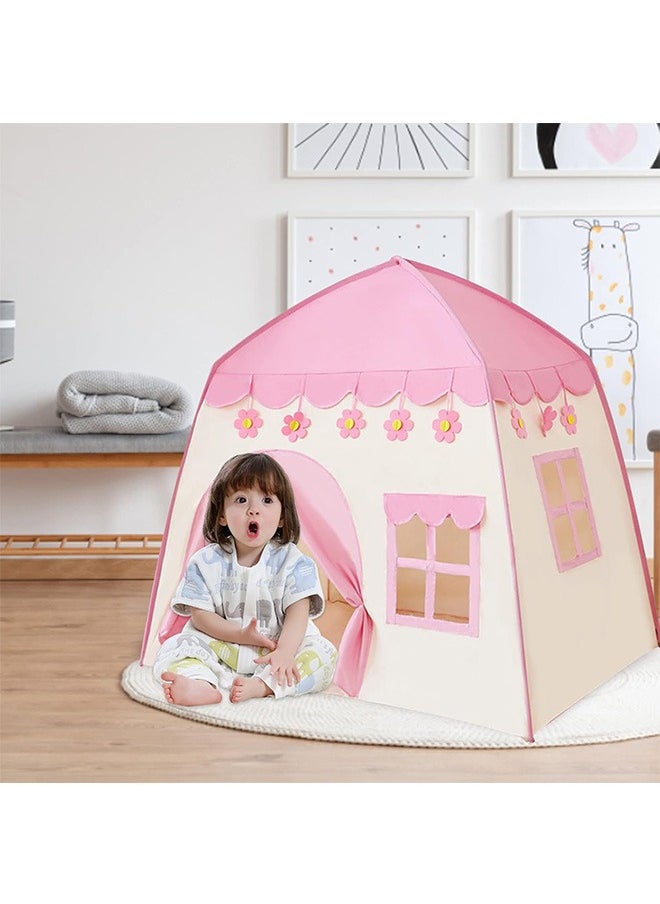 Pink Kids Play Tent for Girls Princess Play Tent Indoor Kid's Room Outdoor