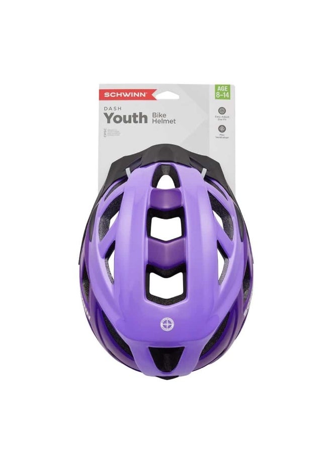 Dash Youth Bike Helmet (52-56 Cm, Purple)