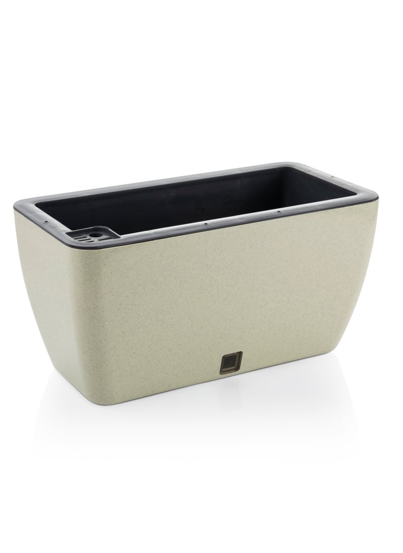 Recta Self Watering Planter Box Plastic - Stone Cream