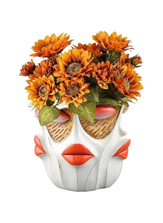 New Picasos Abstract Beauty Face Flower Pot, 5.04 Inch Colorful Abstract Head Plant Pots, Interesting Decorative Flower Resin Flower Pot, Unique Flower Pots for Home Art Decoration (A-01)