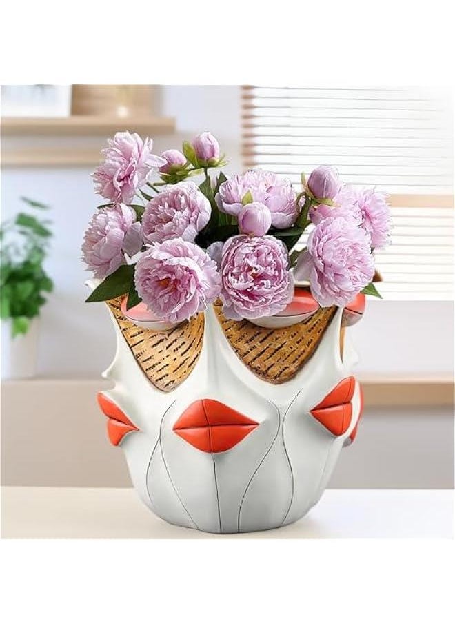 New Picasos Abstract Beauty Face Flower Pot, 5.04 Inch Colorful Abstract Head Plant Pots, Interesting Decorative Flower Resin Flower Pot, Unique Flower Pots for Home Art Decoration (A-01)