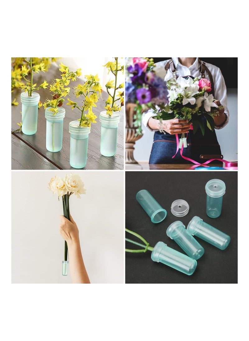 200 Pack Floral Water Tubes 1.6 Inch Flower Water Tubes Flower Vials for Water Small Mini Floral Water Tubes for Flower Arrangement, Milkweed, Cutting, Green