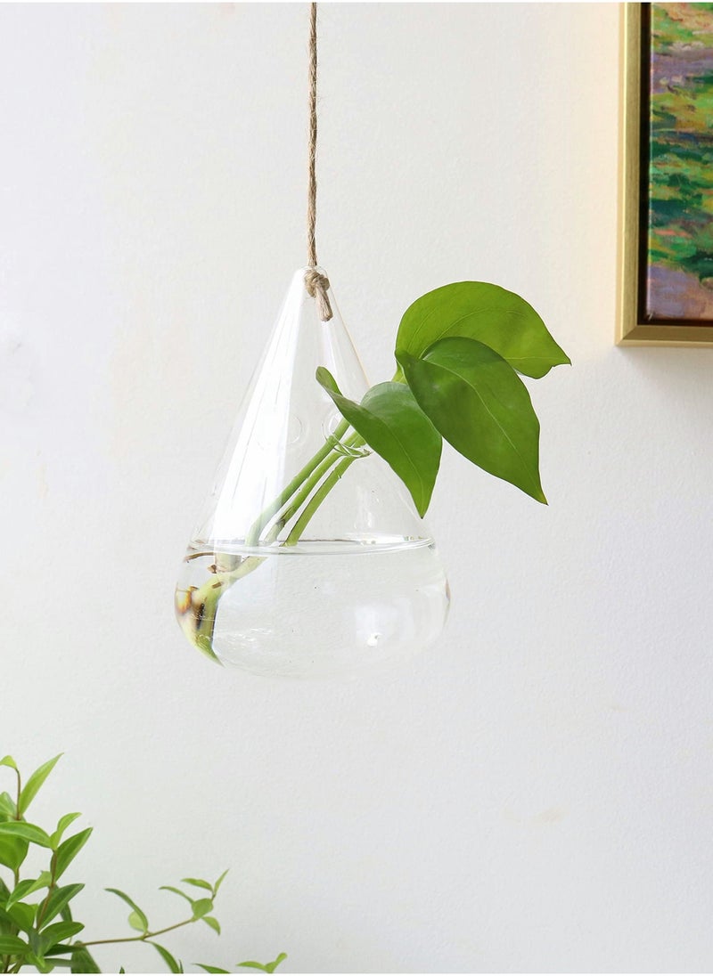 Glass Hanging Planters, 3 Pcs Indoor Outdoor Terrarium Container Plant Pots Water Containers Flower for Hydroponic Plants Home Garden Décor