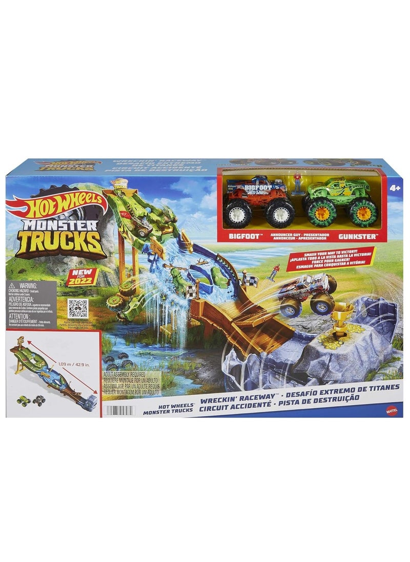 Monster Trucks Playset with 2 1:64 Scale Toy Trucks