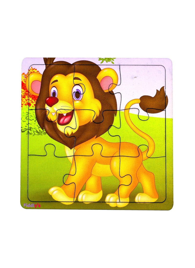 Fiddlys Wooden Paperless Jigsaw Puzzle for Children - Pack of 3-9 Pieces