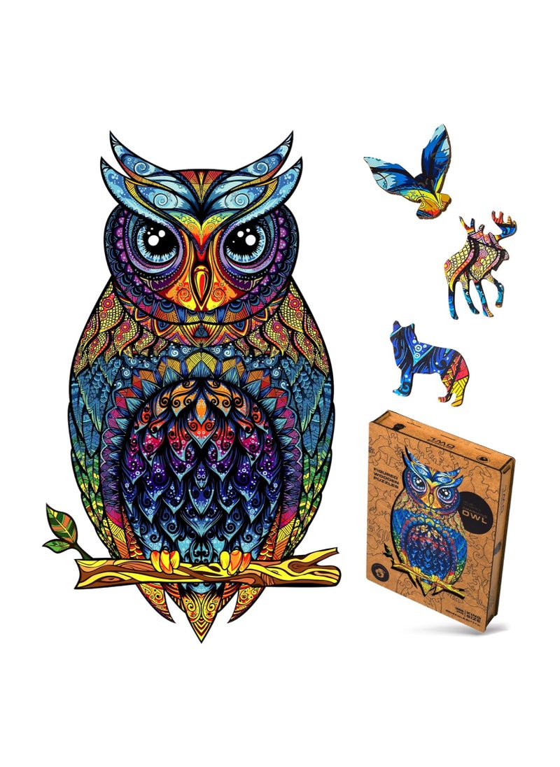 UNIDRAGON Original Wooden Jigsaw Puzzles - Charming Owl Size M