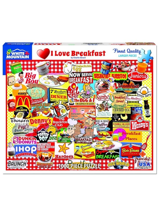 White Mountain Puzzles I Love Breakfast  1000 Piece Jigsaw Puzzle