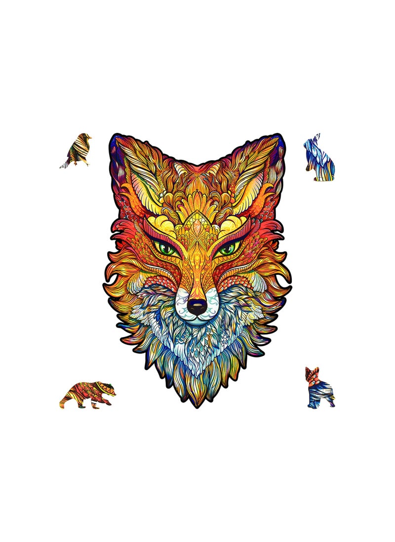 UNIDRAGON Original Wooden Jigsaw Puzzles - Fiery Fox Size (King)